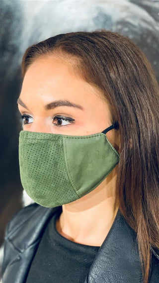 Behelfs-Mundschutz Damen Leder