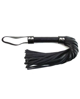 Leder Flogger kurz Velour-Leder schwarz
