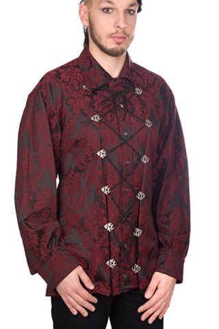 ADERLASS Cremate Shirt | Brocade bordeaux - Größe M
