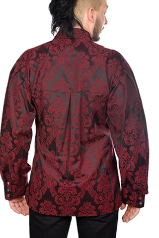 ADERLASS Cremate Shirt | Brocade bordeaux - Größe M