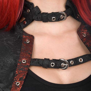 Aderlass Bolero Brocade rot/schwarz