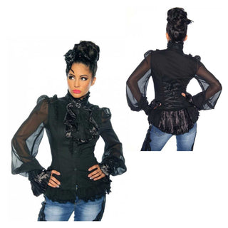 Atixo Steampunk Bluse mit Jabot