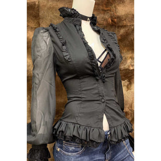 Atixo Steampunk Bluse mit Jabot