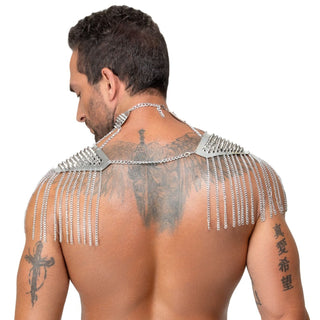 Bad Kitty Kragen- Schulter Pad Harness mit Spikes silber