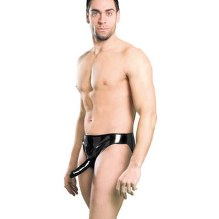 Fantasy Slip Latex Penishülle und Analplug schwarz