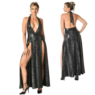 Patrice Catanzaro Asteroide langes Kleid schwarz