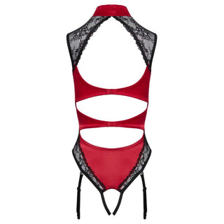 Cottelli Body rot mit schwarzer Spitze