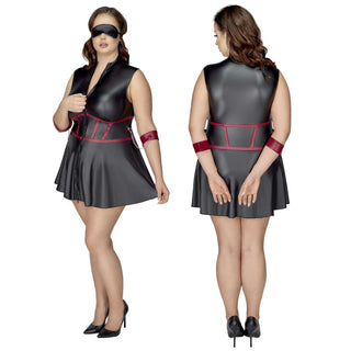 Cottelli Bondage Mini Kleid schwarz-rot