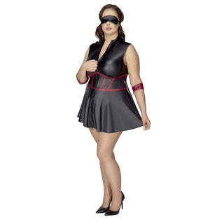 Cottelli Bondage Mini Kleid schwarz-rot