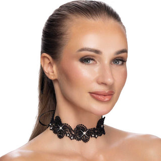 Cottelli Choker Collier Spitzenoptik schwarz