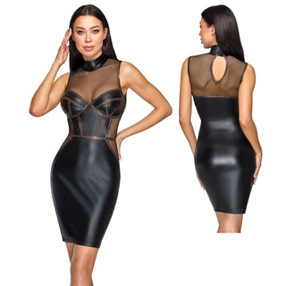 Cottelli Party Midi Kleid Mattlook mit Netz