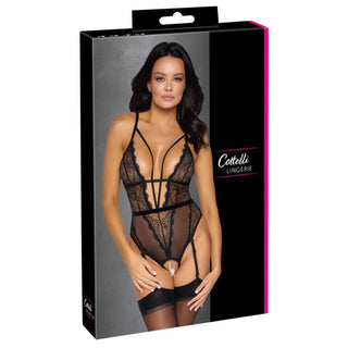 Cottelli Spitzenbody schwarz ouvert