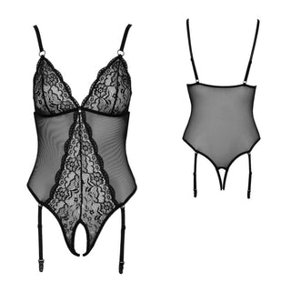 Cottelli Stringbody schwarz ouvert