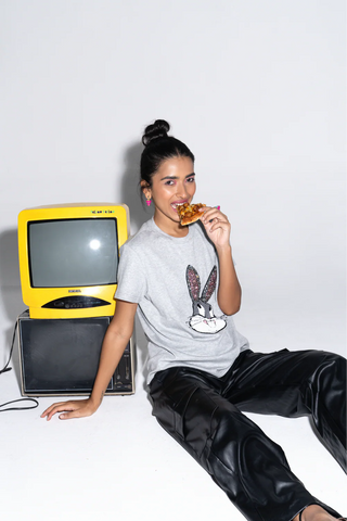 Bunny Shirt mit Pailetten exclusiv Sahi London grau