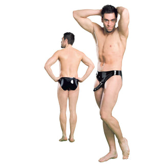 Fantasy Slip Latex Penishülle und Analplug schwarz