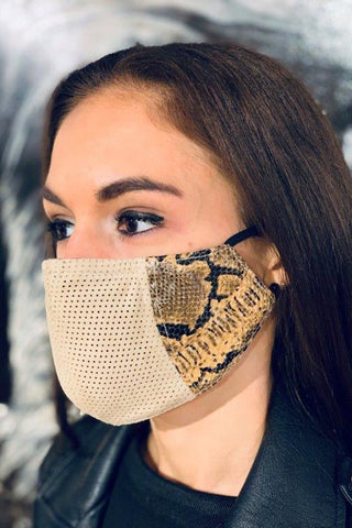 Maske Damen Leder - Snake