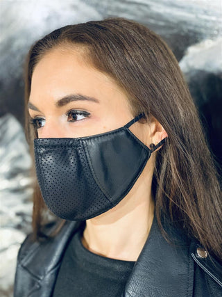 Behelfs-Mundschutz Damen Leder