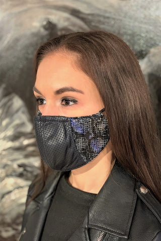 Maske Damen Leder - Snake