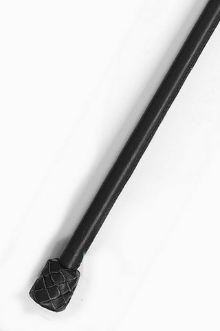 Leder Gerte mit Lederknopf  schwarz 60cm