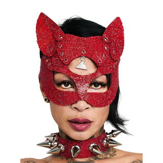 Lorand Lajos Kitty Maske Crystal Rubinrot