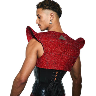 Lorand Lajos Pagoden Bolero Jacke Crystal Rubinrot