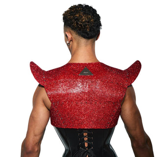 Lorand Lajos Pagoden Bolero Jacke Crystal Rubinrot