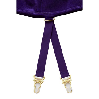 Maison Close Rococo Samt Corsage mit Strapsen lila