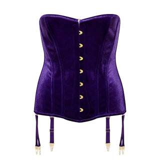 Maison Close Rococo Samt Corsage mit Strapsen lila