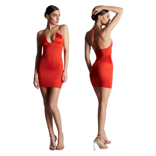 Maison Close French Kiss - Kleid Spaghettiträger rot