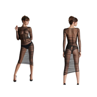 Maison Close Nuit Fauve - transparentes Midikleid mit Raffungen