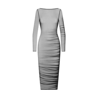Maison Close Nuit Fauve - transparentes Midikleid mit Raffungen