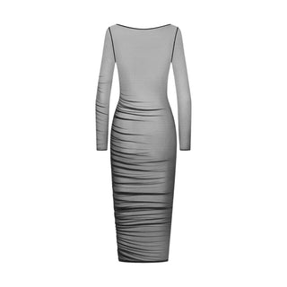 Maison Close Nuit Fauve - transparentes Midikleid mit Raffungen