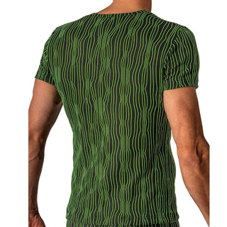 Manstore M2615 Casual T-Shirt | schwarz-lime