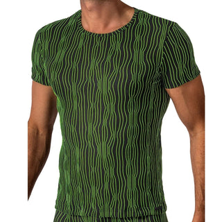 Manstore M2615 Casual T-Shirt | schwarz-lime