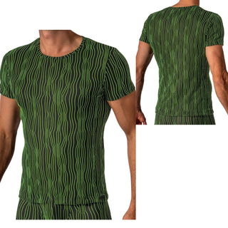 Manstore M2615 Casual T-Shirt | schwarz-lime