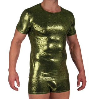 Manstore M2389 Casual T-Shirt | grün-schwarz