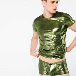 Manstore M2389 Casual T-Shirt | grün-schwarz