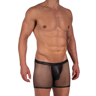 Manstore M2391 Bungee Boxer schwarz mit Netz