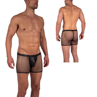 Manstore M2391 Bungee Boxer schwarz mit Netz