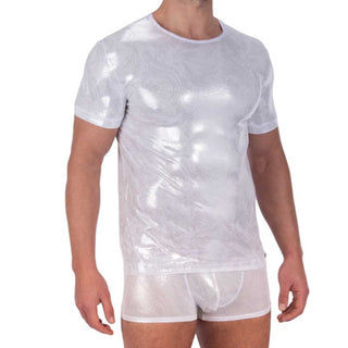 Manstore M2323 T-Shirt weiß silber glänzend