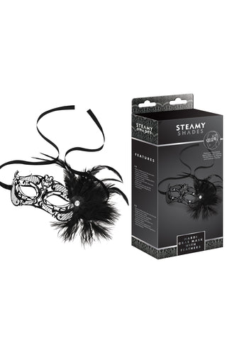 Mardi Gras Maske mit Federn - Steamy Shades