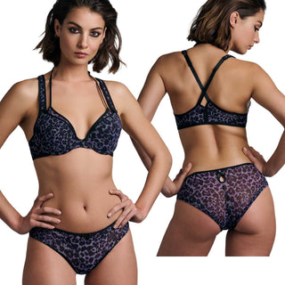 Marlies Dekkers Peekaboo Push Up BH schwarz purple leopard