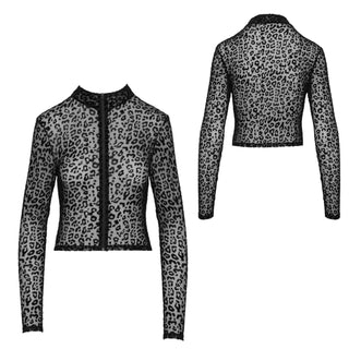 Noir Handmade F289 Leopardenflock Top schwarz