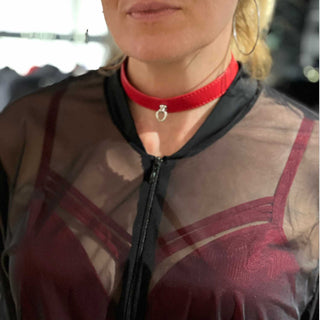 Leder Halsband Pallas rot