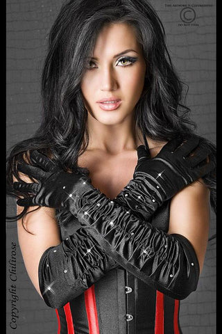 Strass-Handschuhe Satin
