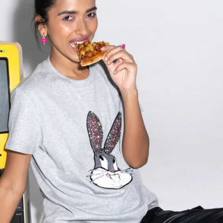 Bunny Shirt mit Pailetten exclusiv Sahi London grau