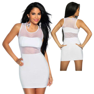 Atixo Saresia Minikleid mit Netzeinsätzen weiß