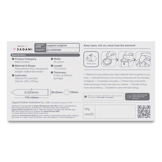 Sagami ultradünne Kondome 0,02mm 6 Stück latexfrei