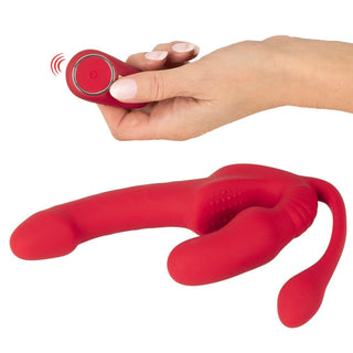 Strapless Strap -On Triple Teaser Remote Control
