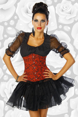 Taillen Corsage rot schwarz